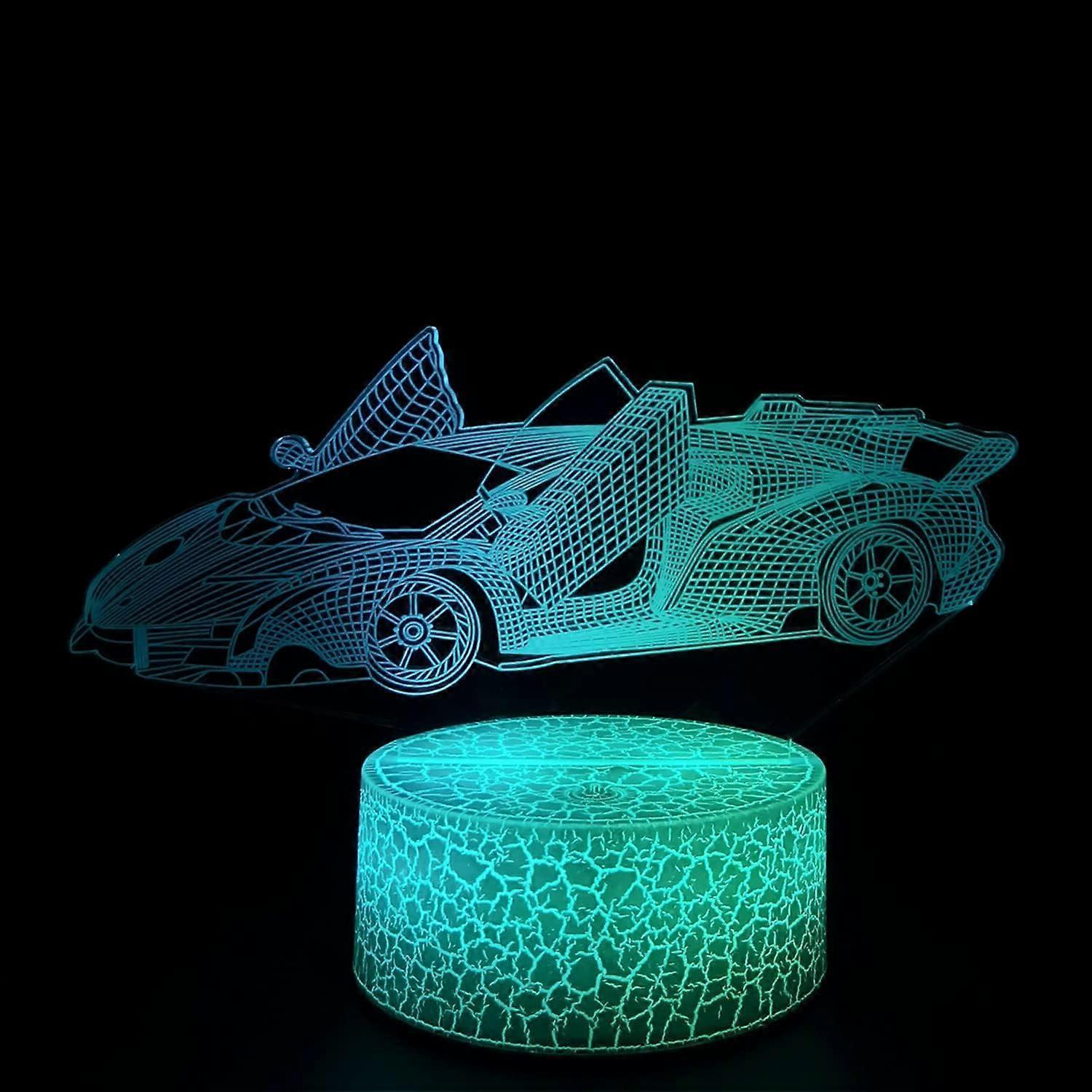 3D Optical Illusion Night Light Visual Creative LED Desk Lamp Remote and Touch Control 7 or 16 Color Changes USB Powered - Image 3