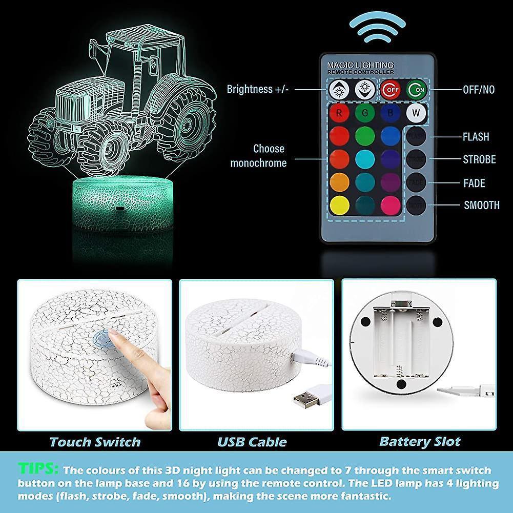 3D Led Night Light Optical Illusion Lamp With 16 Colors Change And Smart Touch - Image 5