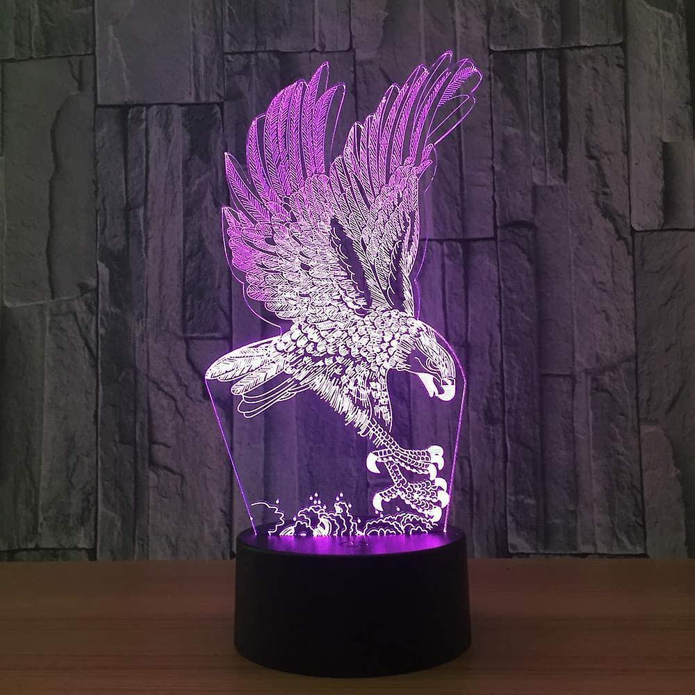 Optical Illusion 3D Eagle Night Light 16 Colors Changing Remote Control USB Touch Switch Gift - Image 4