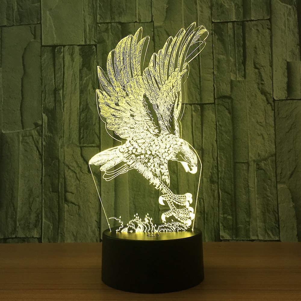 Optical Illusion 3D Eagle Night Light 16 Colors Changing Remote Control USB Touch Switch Gift - Image 5