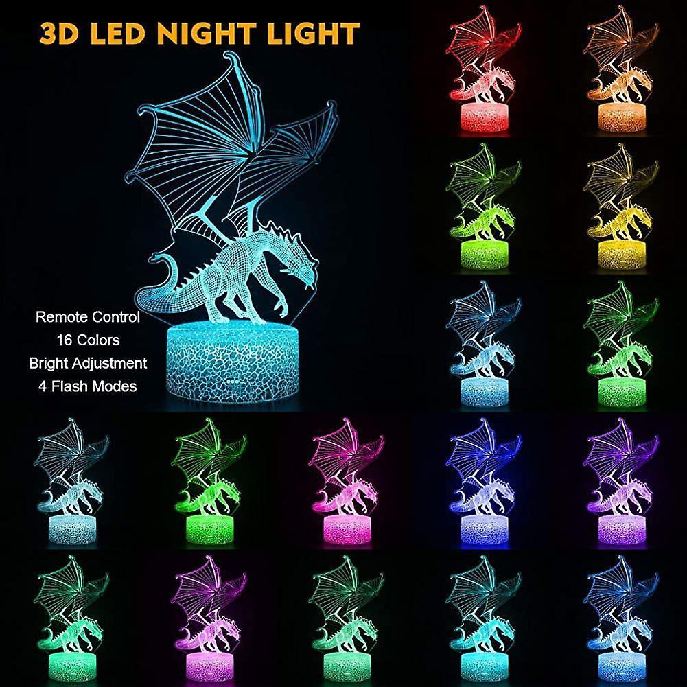 Dragon Lamp. Flying Dragon Night Light. Remote Control & 16 Colors Illusion - Image 3
