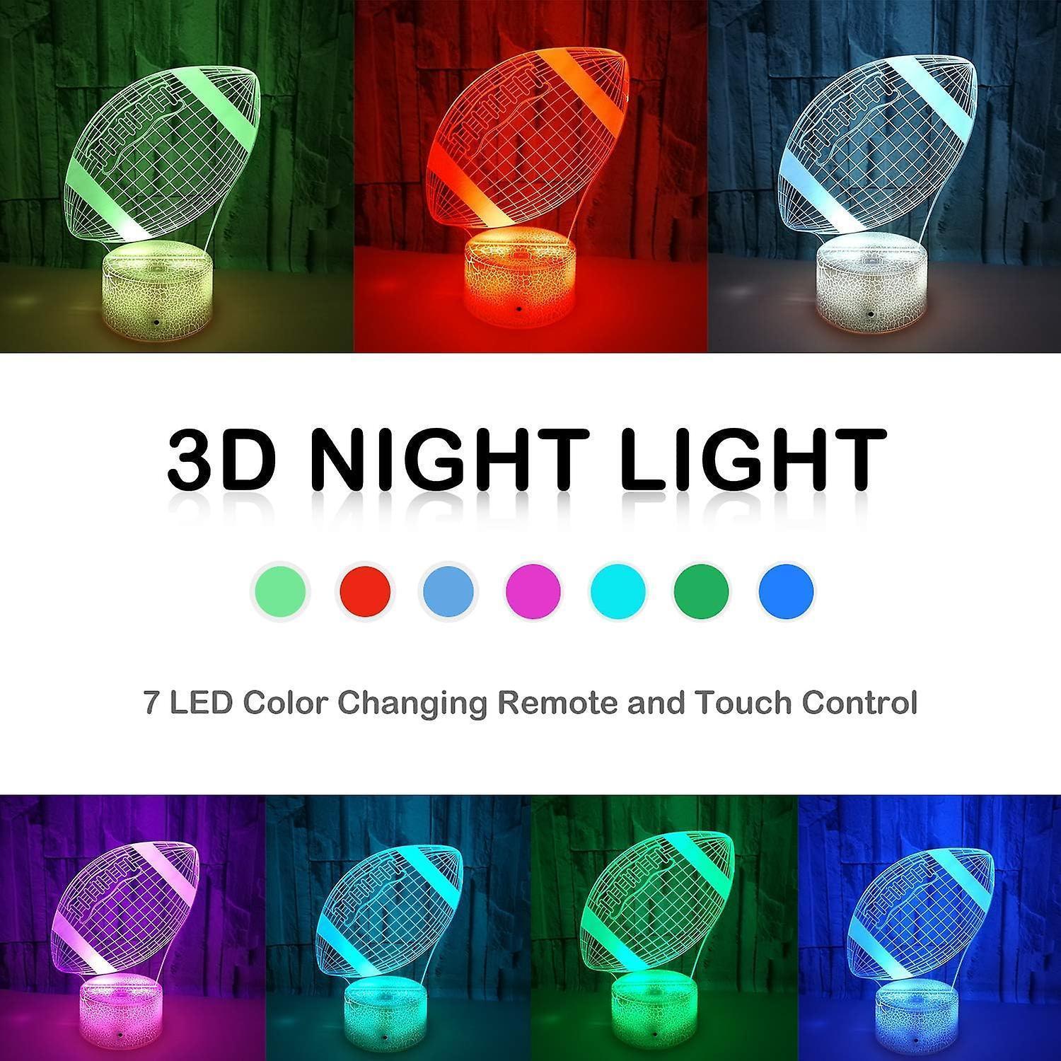 Football Night Lights For babies - 3D Led Illusion Lamp With Touch & Remote Control - Image 2