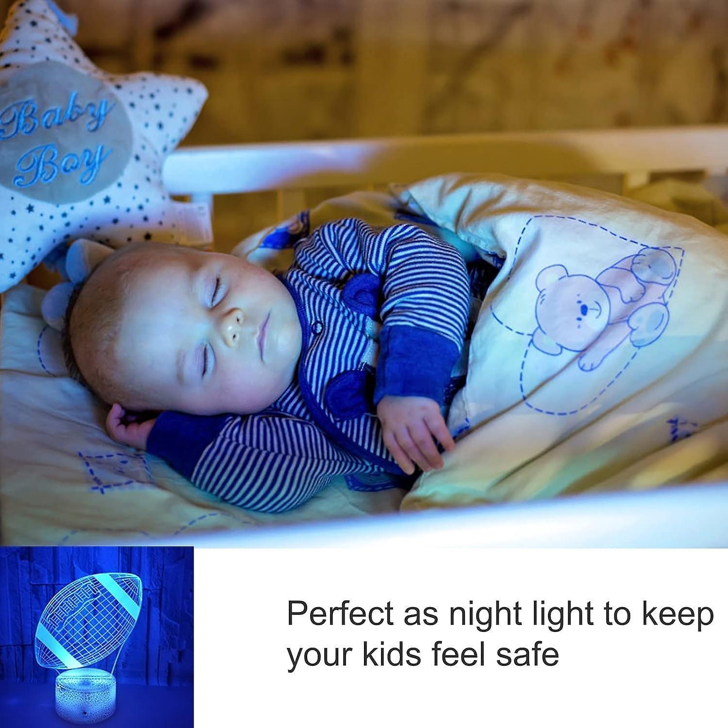 Football Night Lights For babies - 3D Led Illusion Lamp With Touch & Remote Control - Image 3