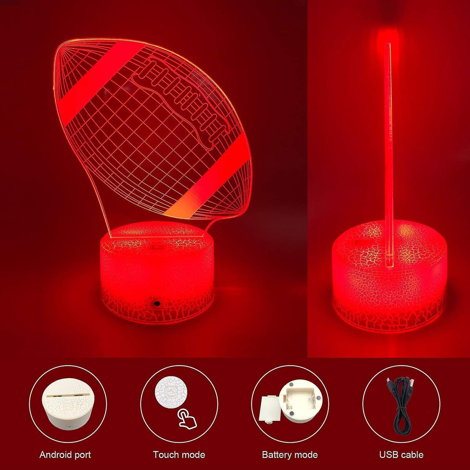 Football Night Lights For babies - 3D Led Illusion Lamp With Touch & Remote Control - Image 5