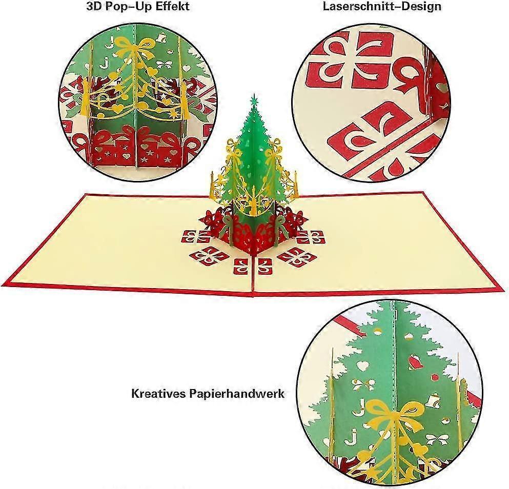 3d Christmas Cards, Pop Up Christmas Card, Christmas Greeting Cards With Envelopes, Best Gift For Christmas, Christmas Gift Card (christmas Tree) - Image 2