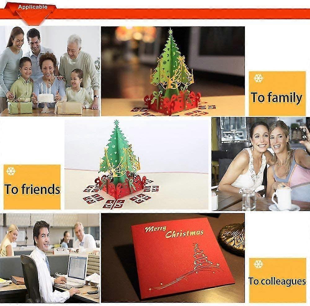 3d Christmas Cards, Pop Up Christmas Card, Christmas Greeting Cards With Envelopes, Best Gift For Christmas, Christmas Gift Card (christmas Tree) - Image 3