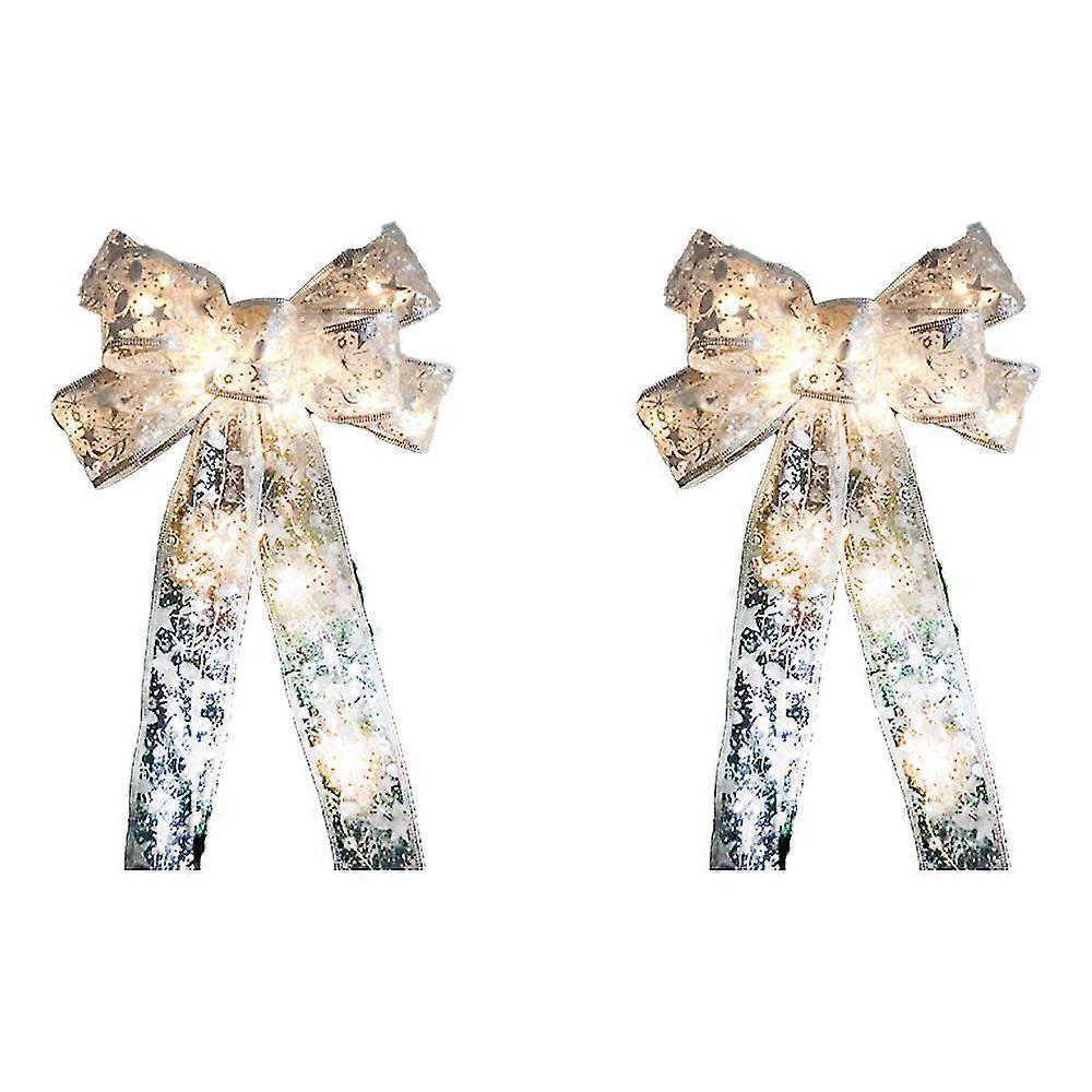 Christmas Transparent Glowing Bow Christmas Tree Decor Xmas Ornament - Image 1