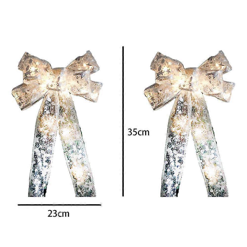 Christmas Transparent Glowing Bow Christmas Tree Decor Xmas Ornament - Image 2