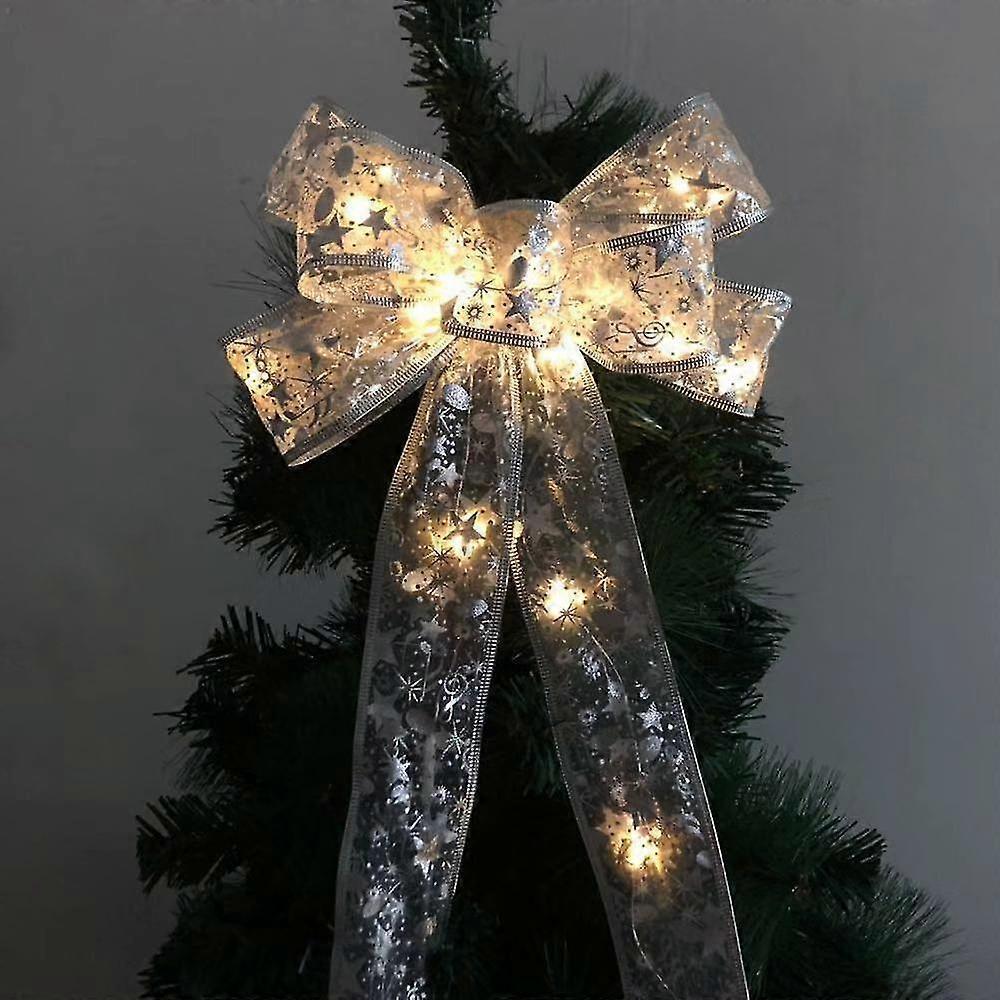 Christmas Transparent Glowing Bow Christmas Tree Decor Xmas Ornament - Image 3