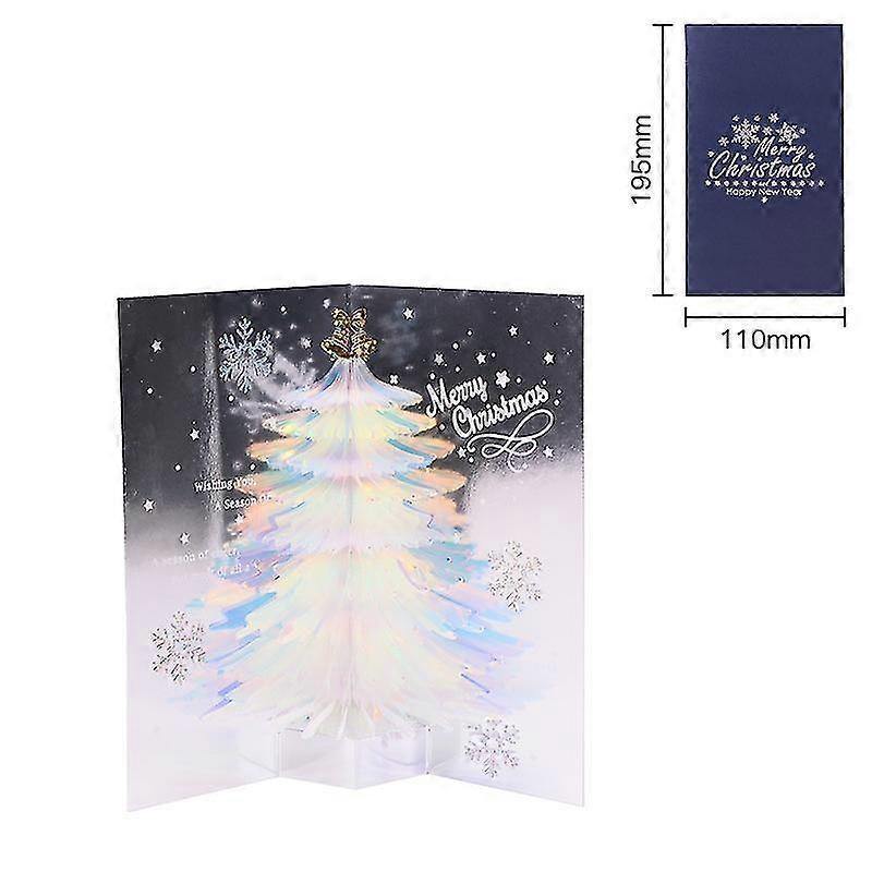 Christmas Card 3d Christmas Card Novel And Optimistic Gift New Year Gift (flashing Christmas Tree Blue 11*19.5cm) - Image 1