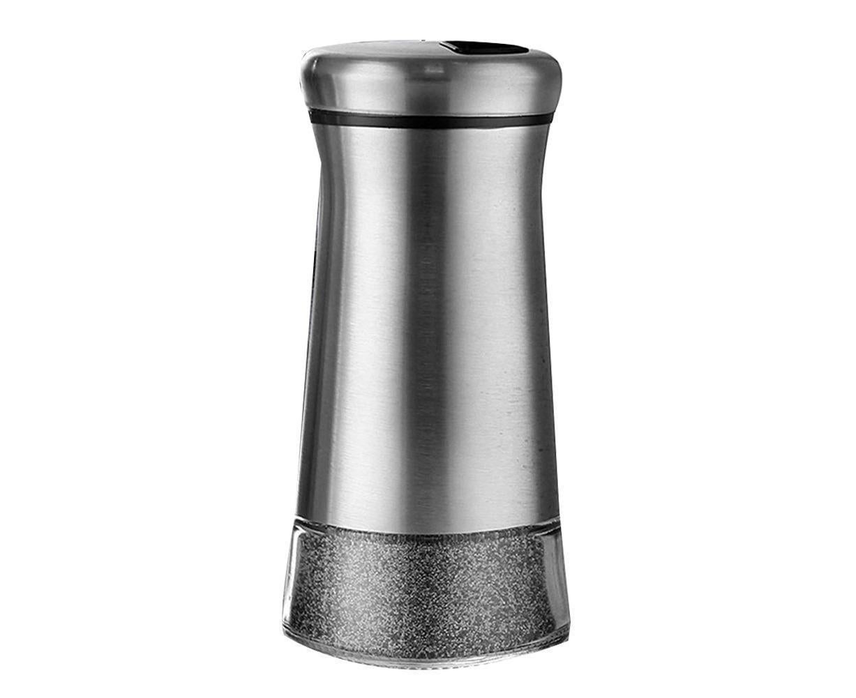 Salt Spice Shaker Dispenser Adjustable Pour Holes Stainless Steel Pepper Box Can-Silver - Image 2