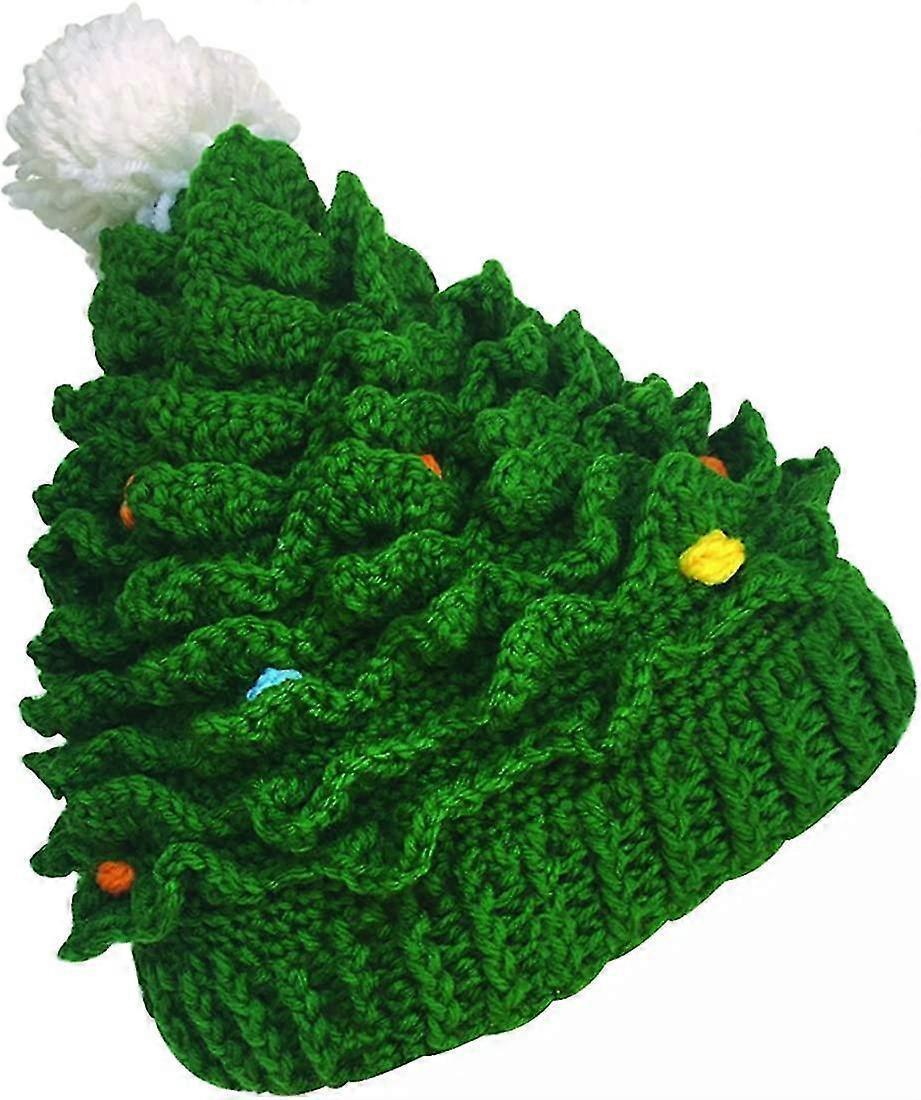 Unisex Christmas Winter Knitted Crochet Beanie Santa Hat Bearded Caps - Image 1