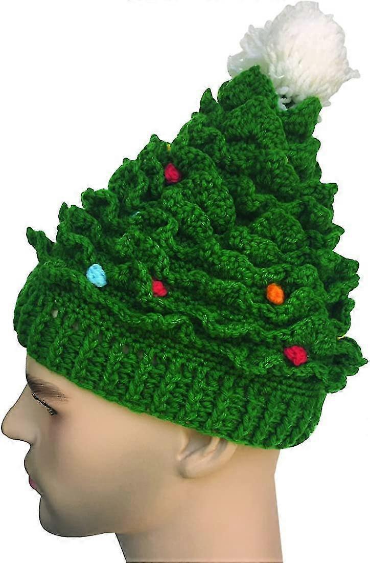 Unisex Christmas Winter Knitted Crochet Beanie Santa Hat Bearded Caps - Image 2