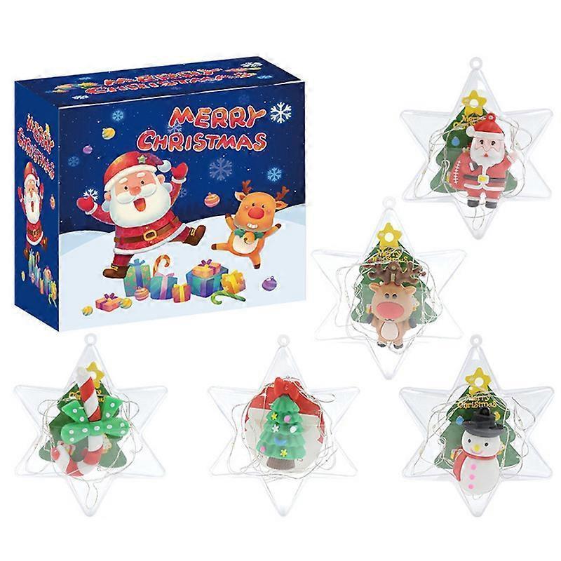 Christmas Tree Decorations LED Lights Luminous Pendants Ornaments Hanging Christmas Socks Santa Claus Snowman Snowflakes Window/Court/Fireplace/Patio/ - Image 1