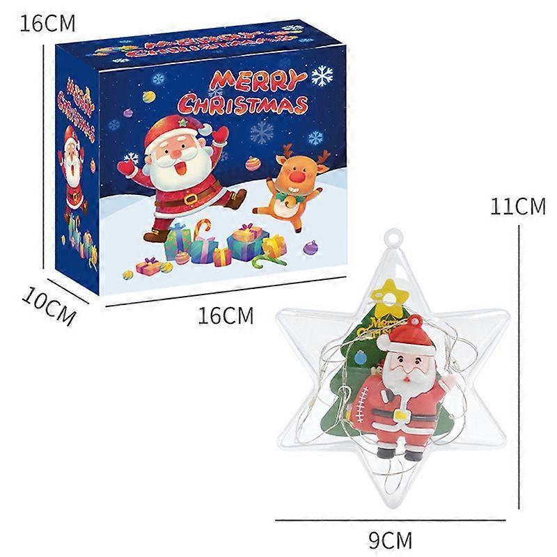 Christmas Tree Decorations LED Lights Luminous Pendants Ornaments Hanging Christmas Socks Santa Claus Snowman Snowflakes Window/Court/Fireplace/Patio/ - Image 2