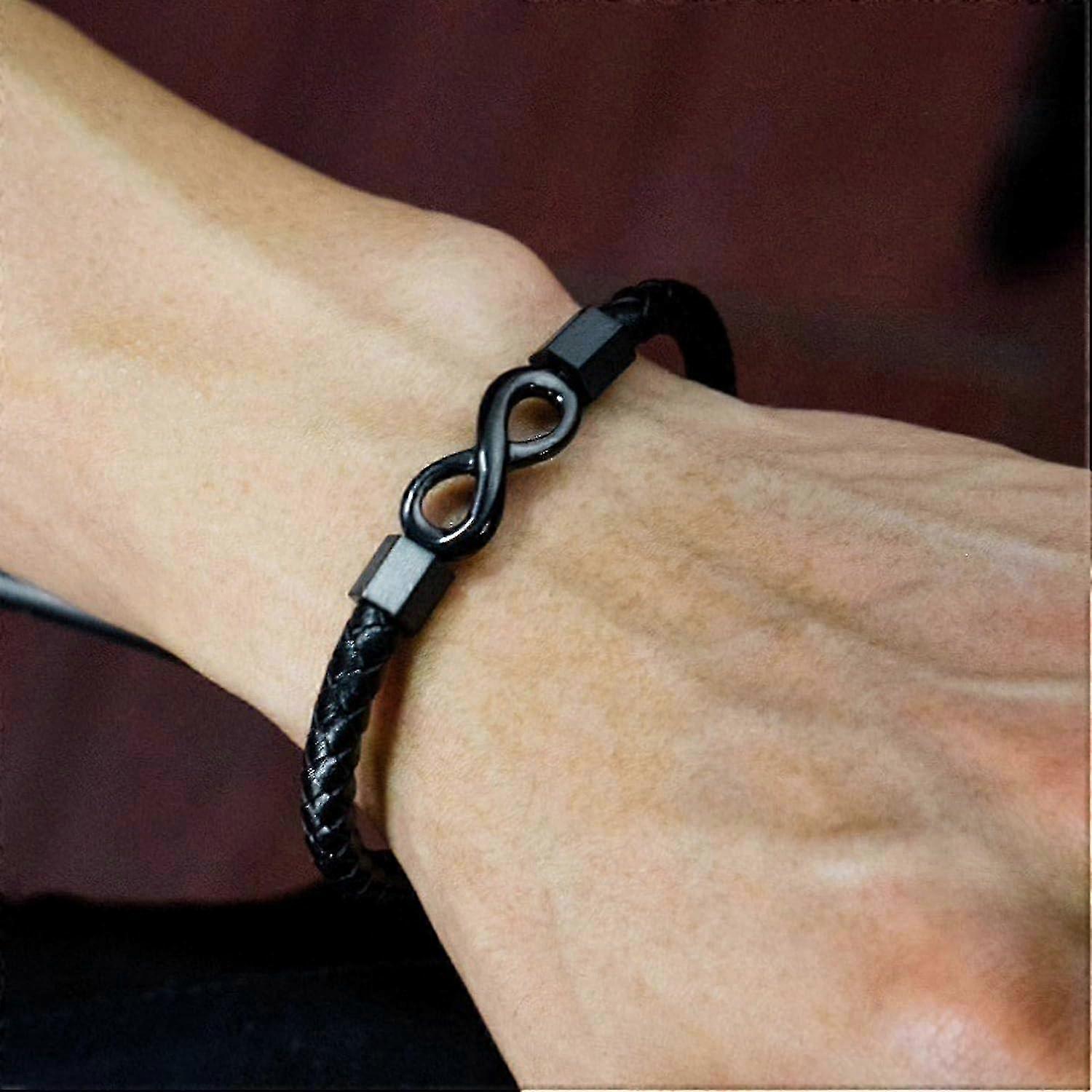 To My Man, Infinity Leather Bracelet Husband Gifts From Wife I Love You Forever And Always Bracelet Boyfriend Anniversary Birthday Christmas Fathers G - Image 5