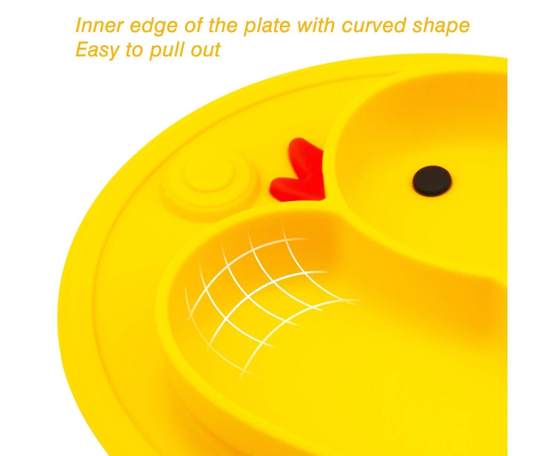 Babies Plate Silicone Babies Plates Suction Placemat Divided Dishes for Babies and Babiess One-Piece Strong Suction, BPA Free, Microwave Dishwasher secure - Image 3