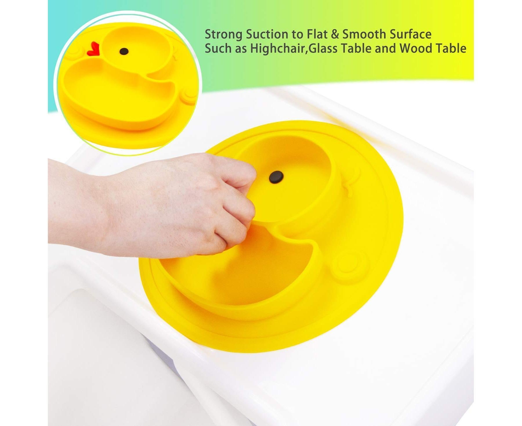 Babies Plate Silicone Babies Plates Suction Placemat Divided Dishes for Babies and Babiess One-Piece Strong Suction, BPA Free, Microwave Dishwasher secure - Image 5