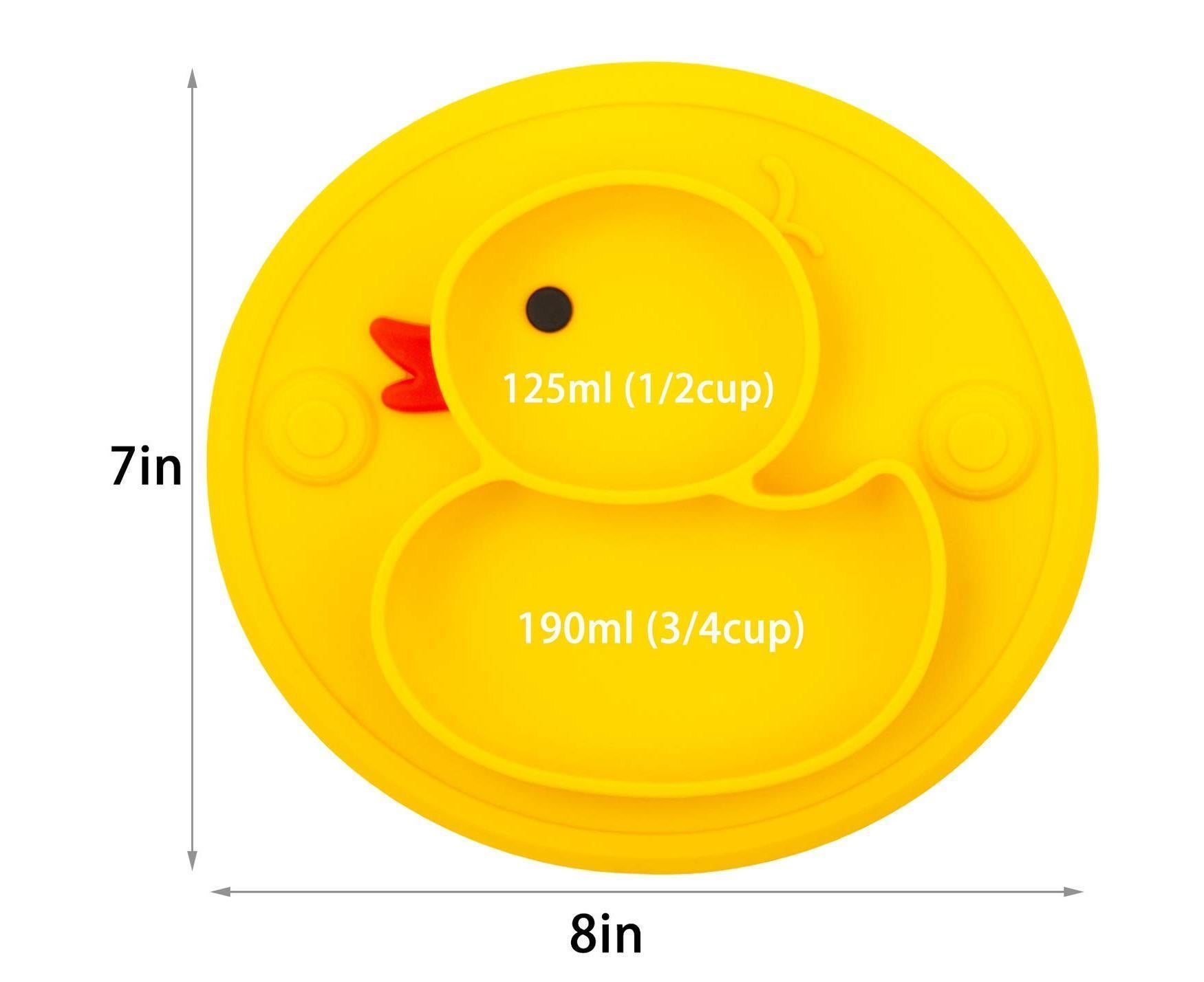 Babies Plate Silicone Babies Plates Suction Placemat Divided Dishes for Babies and Babiess One-Piece Strong Suction, BPA Free, Microwave Dishwasher secure - Image 6
