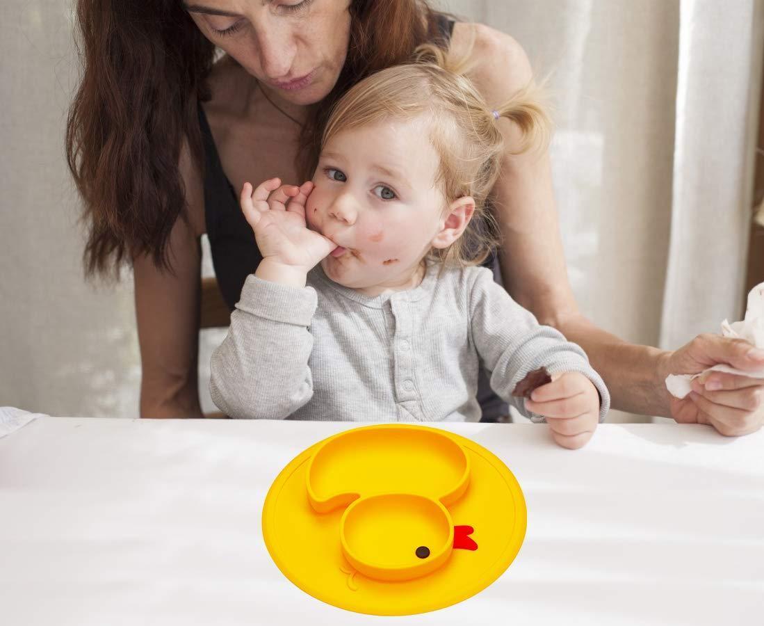Babies Plate Silicone Babies Plates Suction Placemat Divided Dishes for Babies and Babiess One-Piece Strong Suction, BPA Free, Microwave Dishwasher secure - Image 7