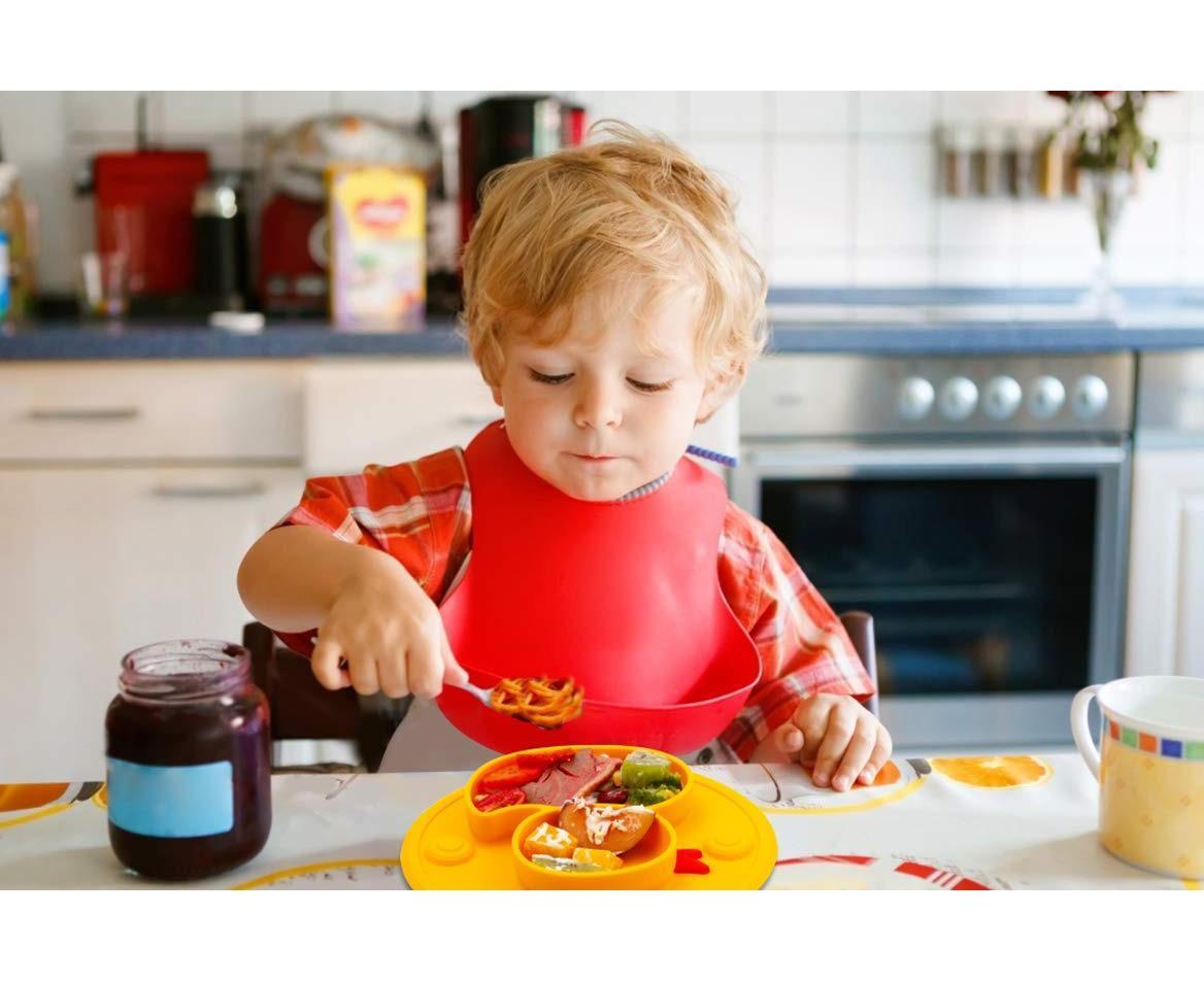 Babies Plate Silicone Babies Plates Suction Placemat Divided Dishes for Babies and Babiess One-Piece Strong Suction, BPA Free, Microwave Dishwasher secure - Image 8