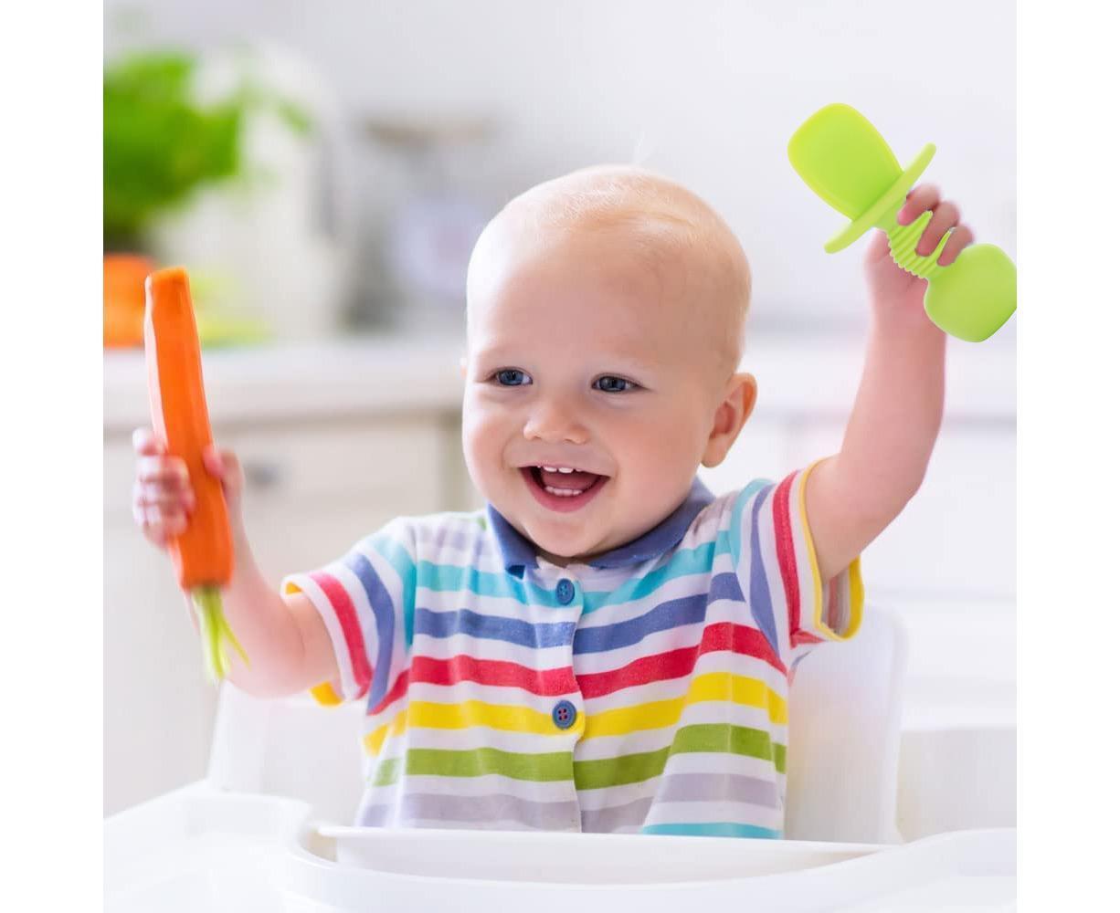 Babies Utensils Set - Silicone Babies Utensils - Anti-Choke Babies Spoon And Babies Fork Utensils Set - Image 4