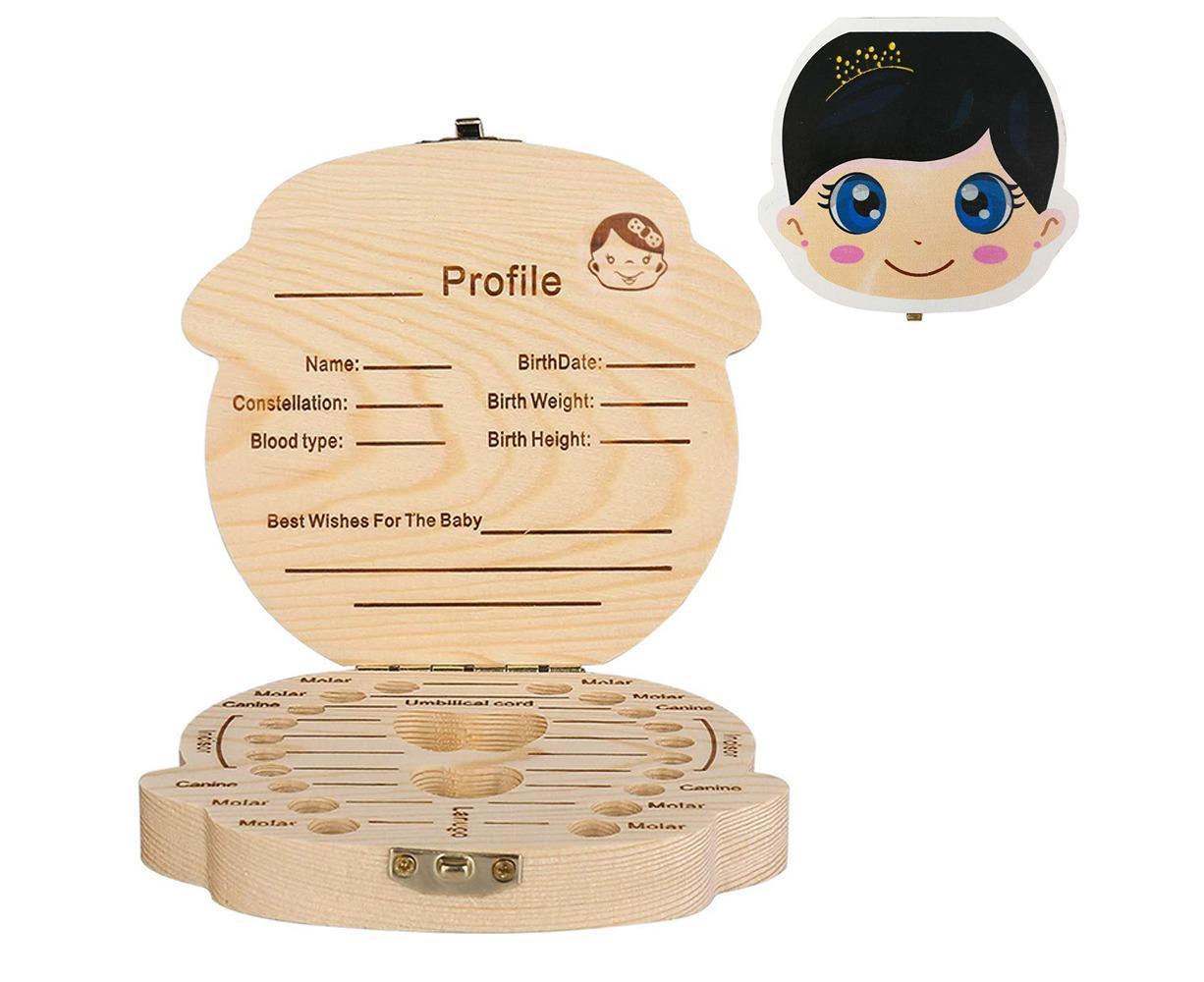 Babies Tooth Box Keepsake For Girls,Wooden Tooth Storage And Saver Box For Lost Teeth girl - Image 2