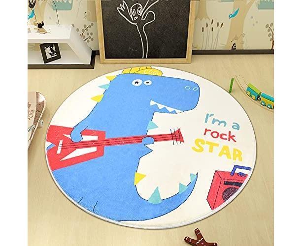 Babies Room Carpet 91cm Round Dinosaur Carpet Cute Bedroom Rug Boys Room Decor Non Slip Babies Rug Babies Play Mat - Image 2