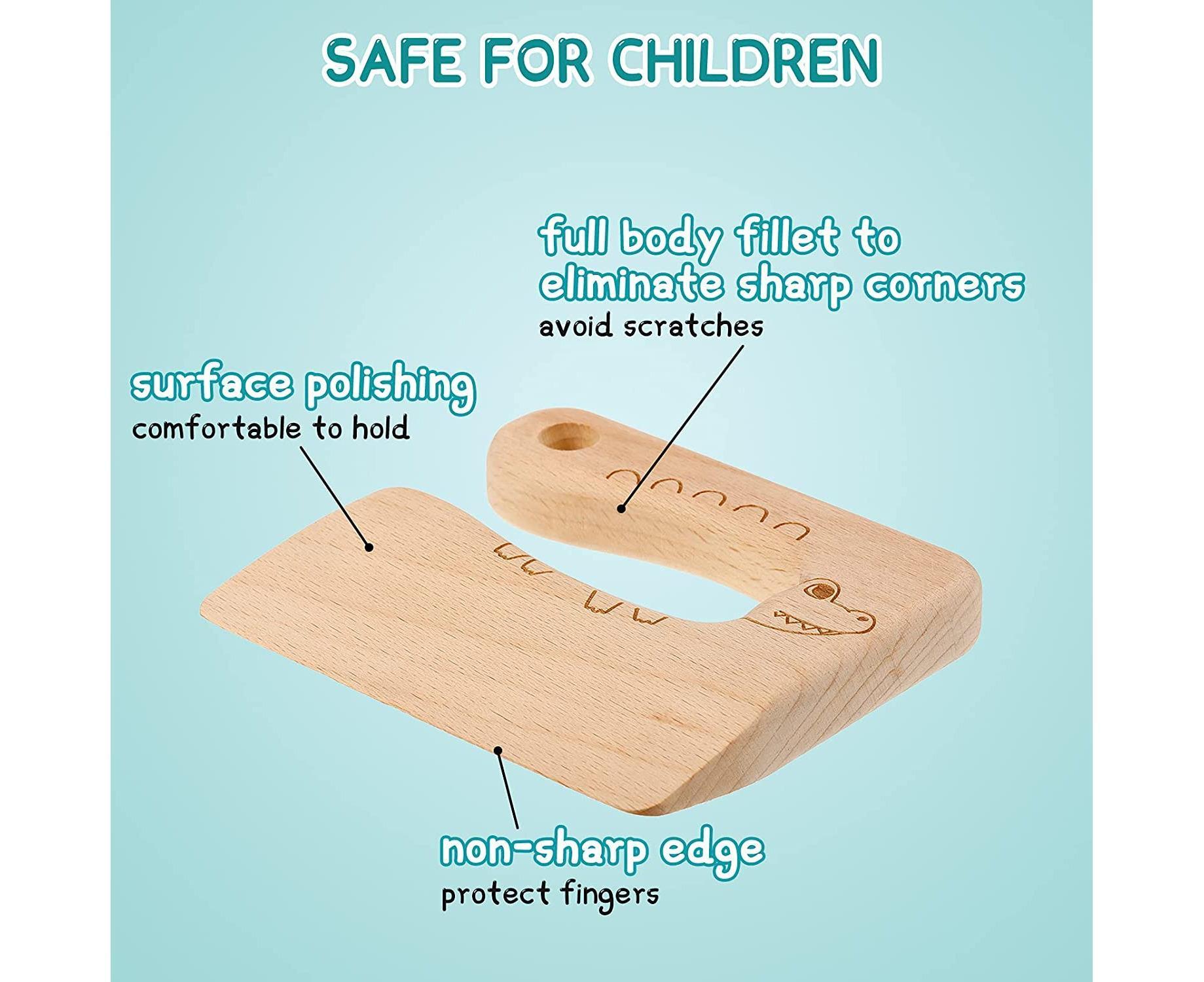 2 Pieces Wooden Babies Knife For Cooking, Babies secure Knives Wooden Babies Knife For Cooking And Cutting Veggies Fruits - Image 2