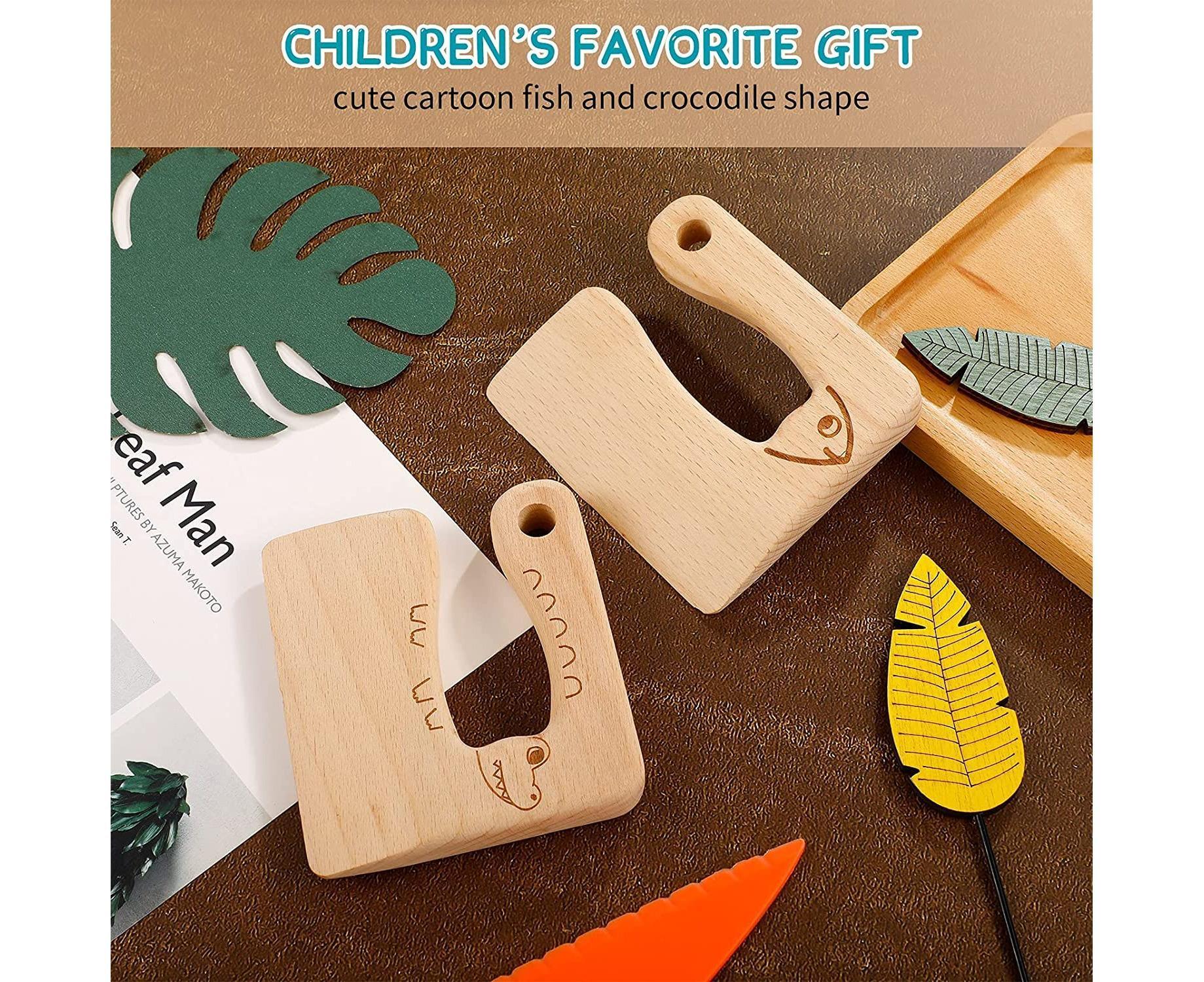 2 Pieces Wooden Babies Knife For Cooking, Babies secure Knives Wooden Babies Knife For Cooking And Cutting Veggies Fruits - Image 4