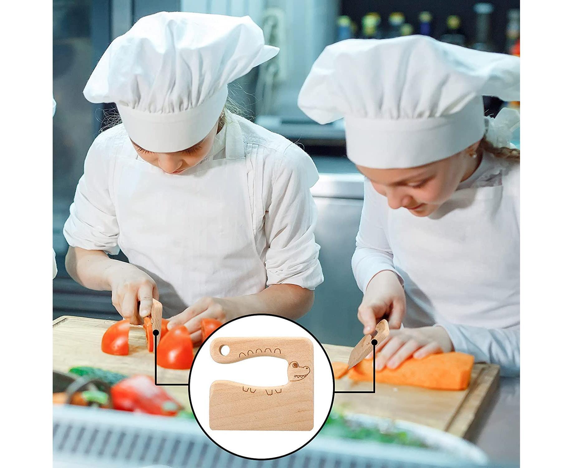 2 Pieces Wooden Babies Knife For Cooking, Babies secure Knives Wooden Babies Knife For Cooking And Cutting Veggies Fruits - Image 6