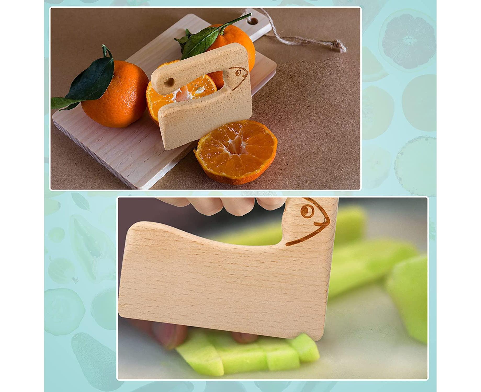2 Pieces Wooden Babies Knife For Cooking, Babies secure Knives Wooden Babies Knife For Cooking And Cutting Veggies Fruits - Image 7