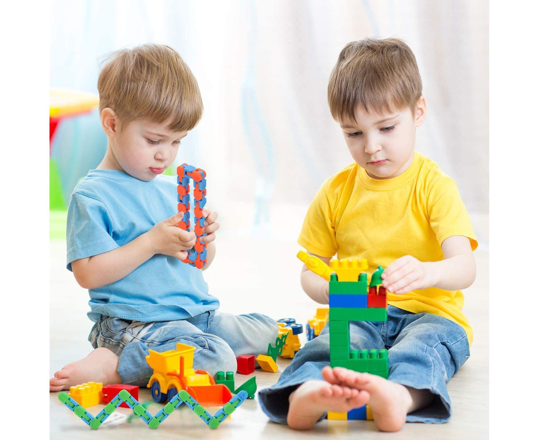 6 Pack 24 Links Wacky Tracks Snap and Click Fidget Toys, Finger Sensory Toys, Snake Puzzles - Image 5