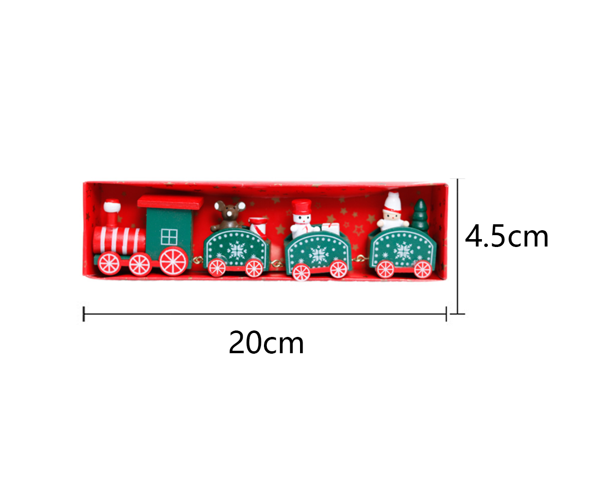 Wooden Christmas Train with 3 Carriages for Boys Girls Babies Festive Advent Calendar Decor Gift-Green - Image 2