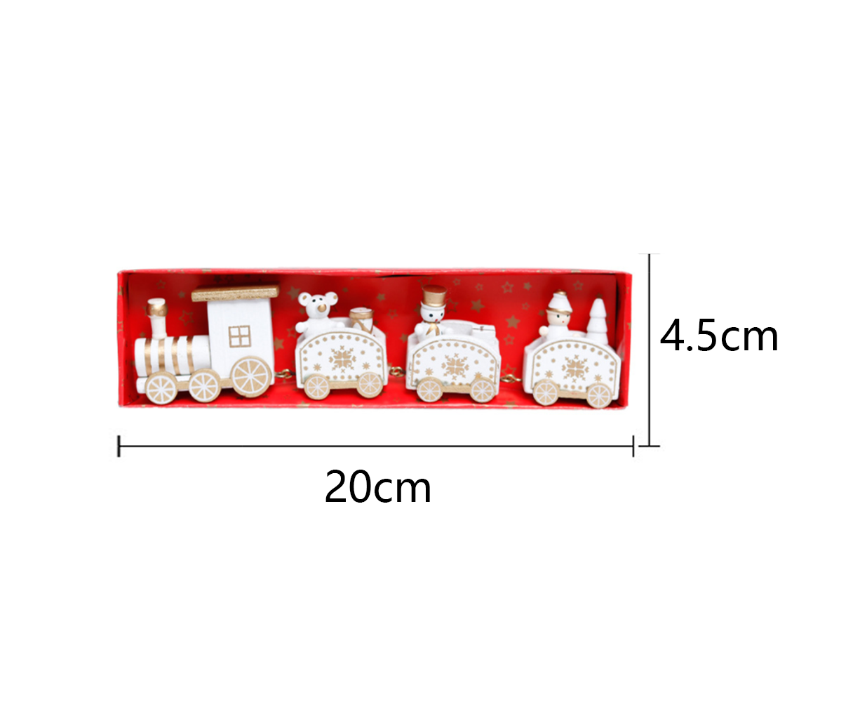 Wooden Christmas Train with 3 Carriages for Boys Girls Babies Festive Advent Calendar Decor Gift-White - Image 2
