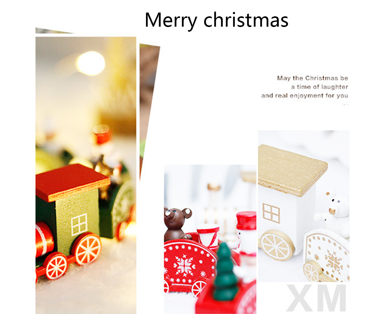 Wooden Christmas Train with 3 Carriages for Boys Girls Babies Festive Advent Calendar Decor Gift-White - Image 4