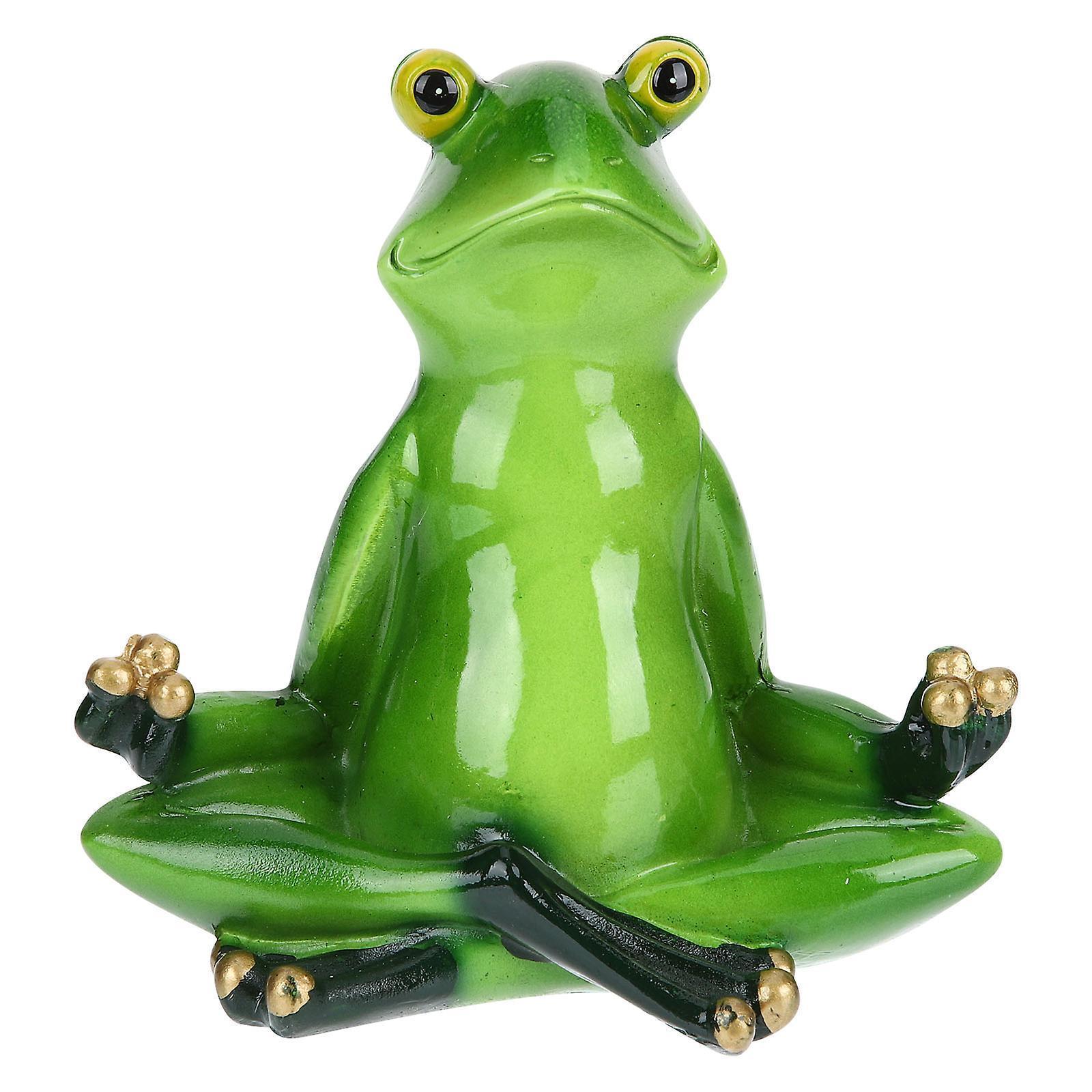 The Office Decor Patio Lawn Decorations Zen Yoga Frog Statue Funny Animal Statue - Image 1