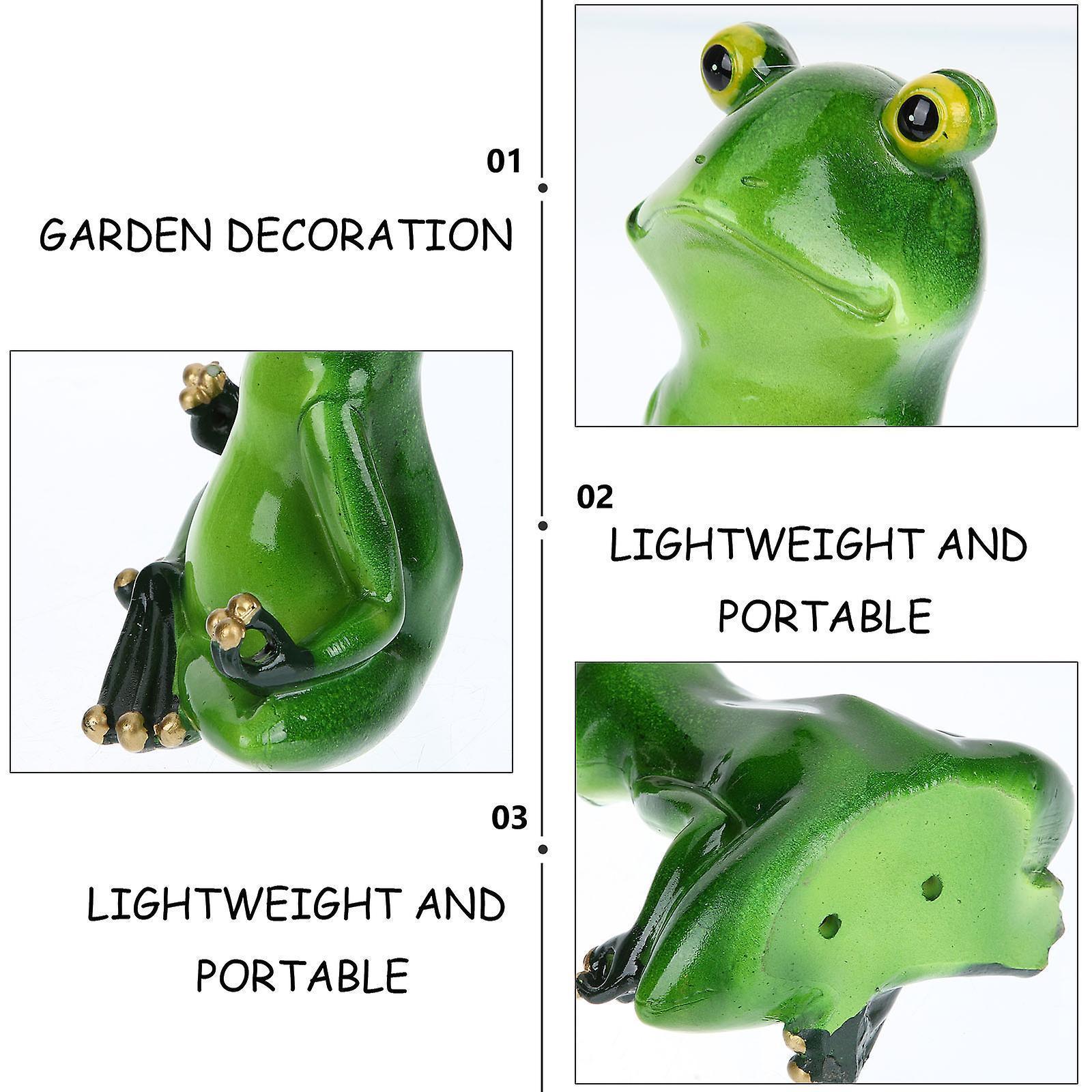 The Office Decor Patio Lawn Decorations Zen Yoga Frog Statue Funny Animal Statue - Image 3