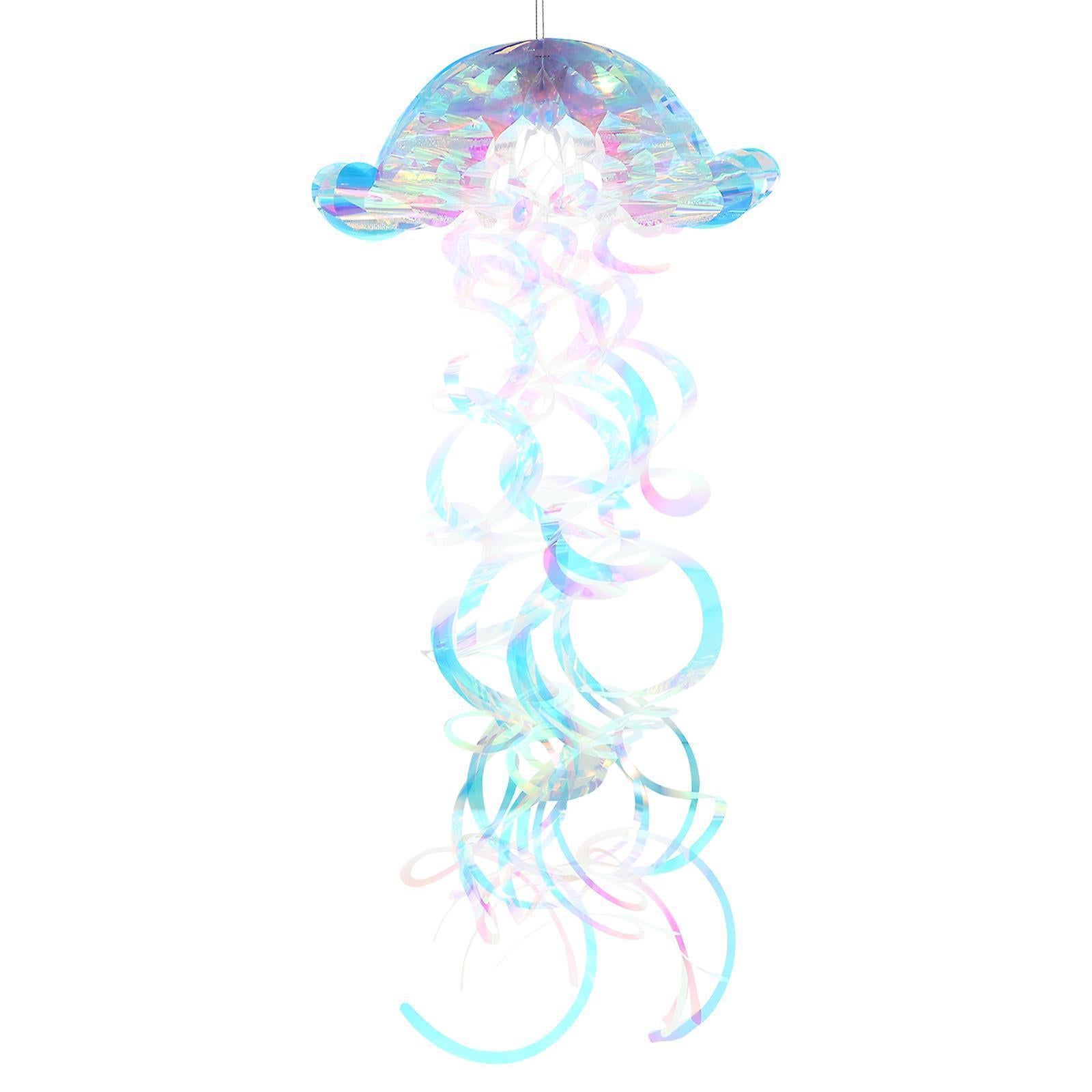 Iridescent Jellyfish Honeycomb Pendant Jellyfish Themed Hanging Ornament Jellyfish Decoration - Image 1
