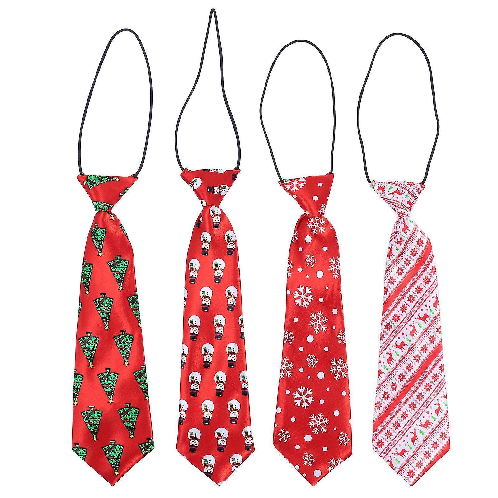 4pcs Christmas babies Ties Cartoon Handsome babies Ties Creative Xmas Ties - Image 1