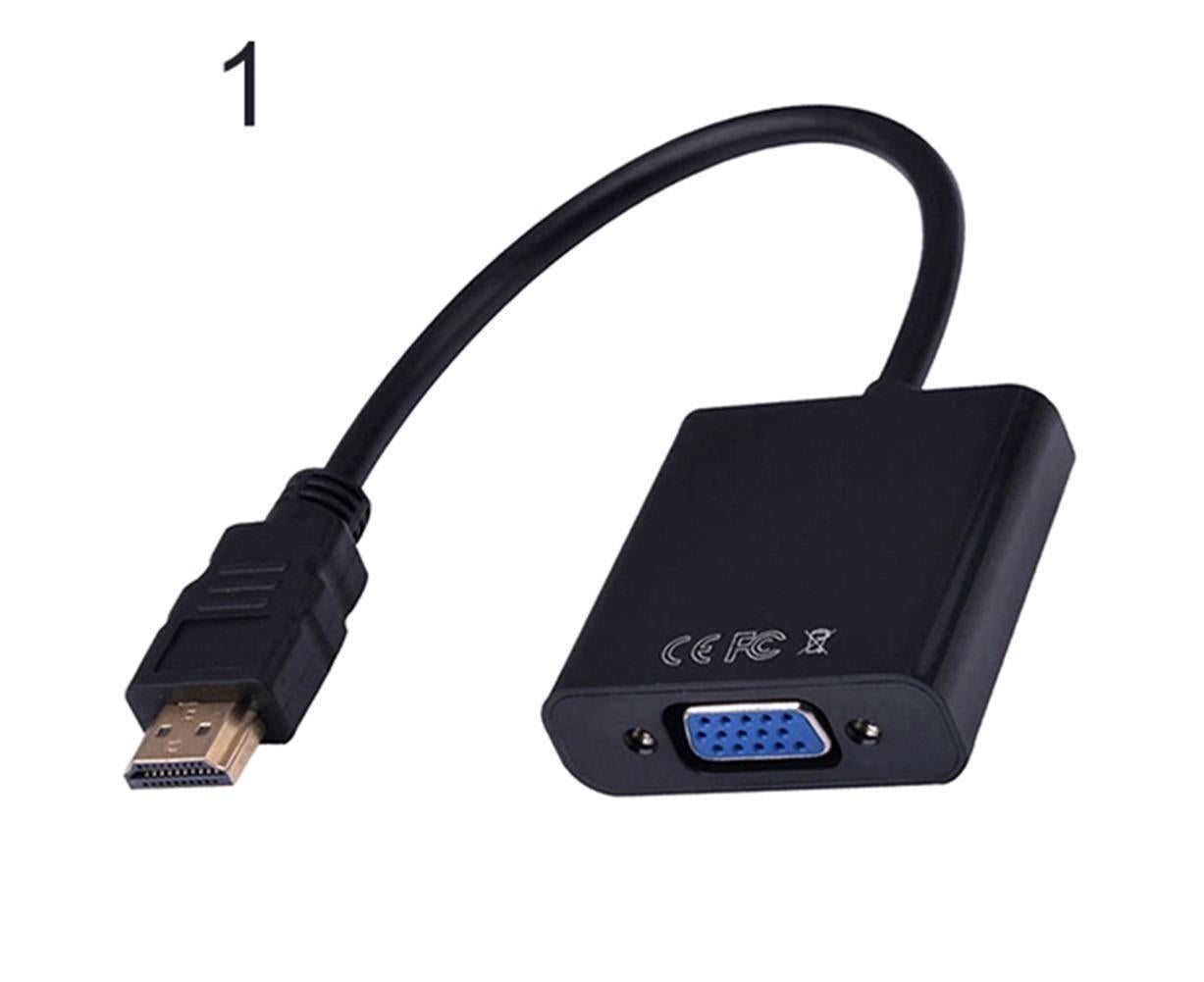 1080P VGA Male to HDMI-compatible Video Adapter Universal Gold Plated Female for PC HDTV - White - Image 3