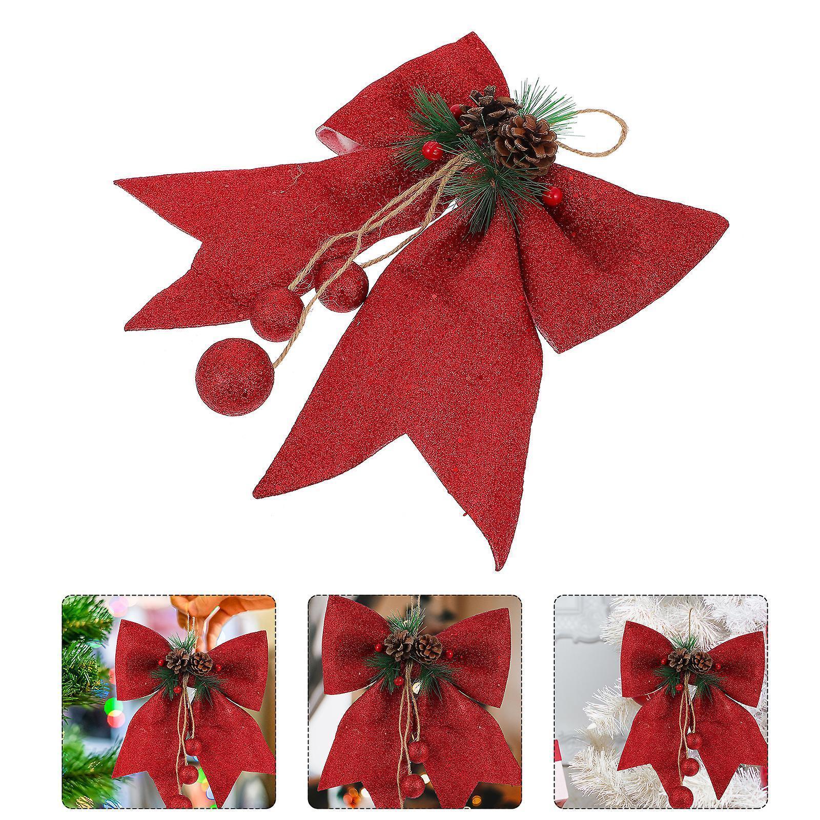 1Pc Glitter Xmas Bowknot Decorative Bowknot Foam Balls Props Festival Party Adornment - Image 1