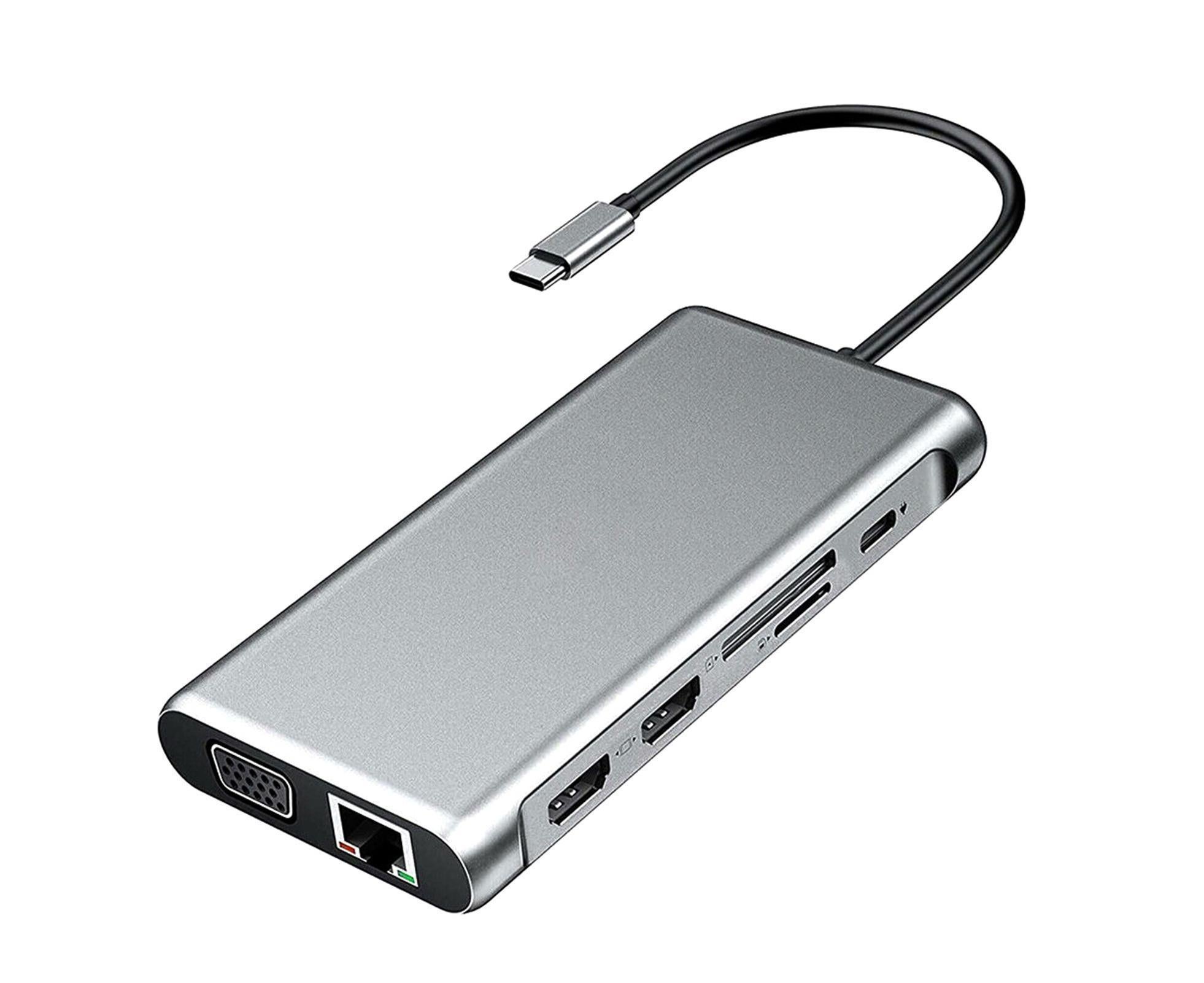 12 in 1 Multi-Interface Connection Type-C Expansion Dock Dual HDMI-compatible Converter - Grey - Image 1