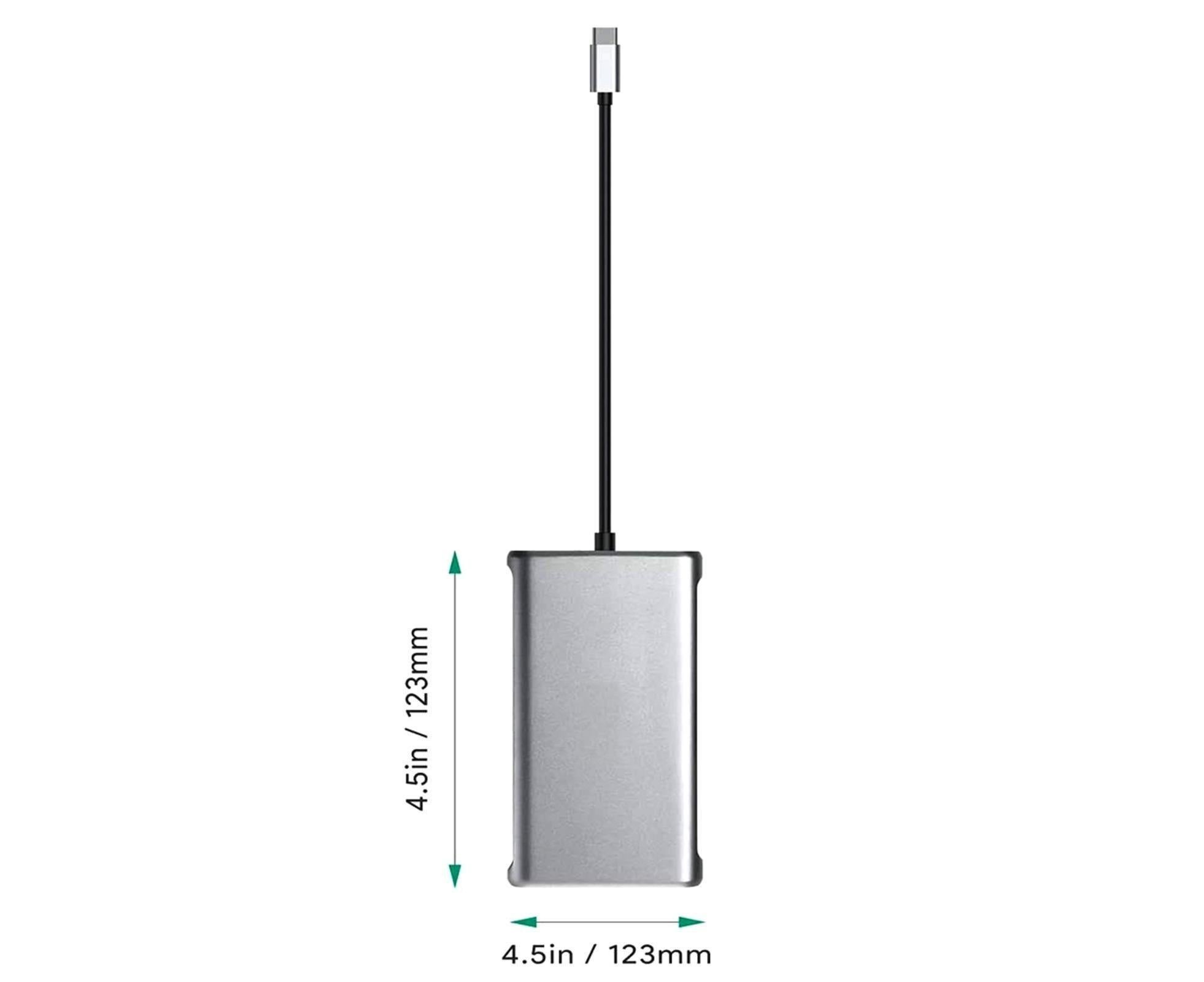 12 in 1 Multi-Interface Connection Type-C Expansion Dock Dual HDMI-compatible Converter - Grey - Image 6