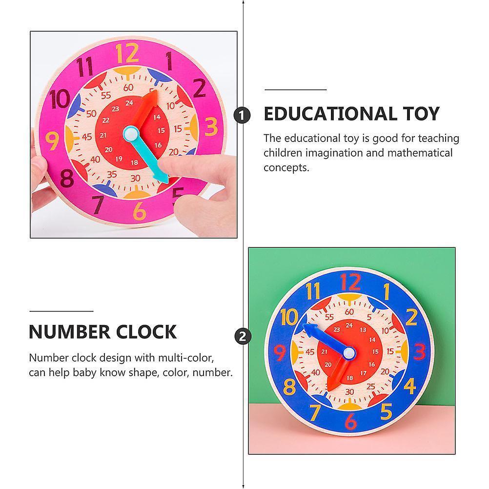 3pcs Wooden Clock Toys Clock Cognitive Toys Early Educational Learning Toys - Image 2