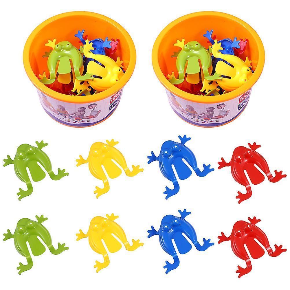 24pcs Press Frog Toys Plastic Frog Toys Finger Pressing Bouncing Frog Toys - Image 1