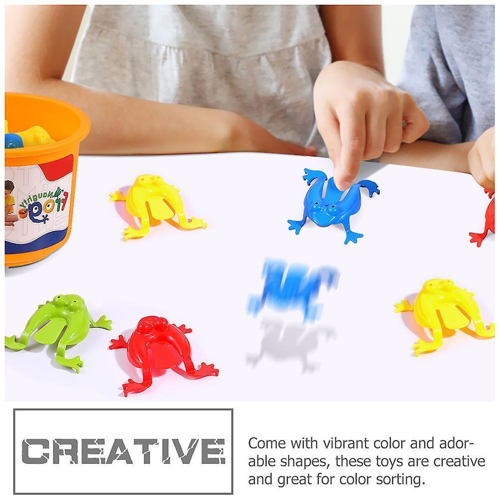 24pcs Press Frog Toys Plastic Frog Toys Finger Pressing Bouncing Frog Toys - Image 2