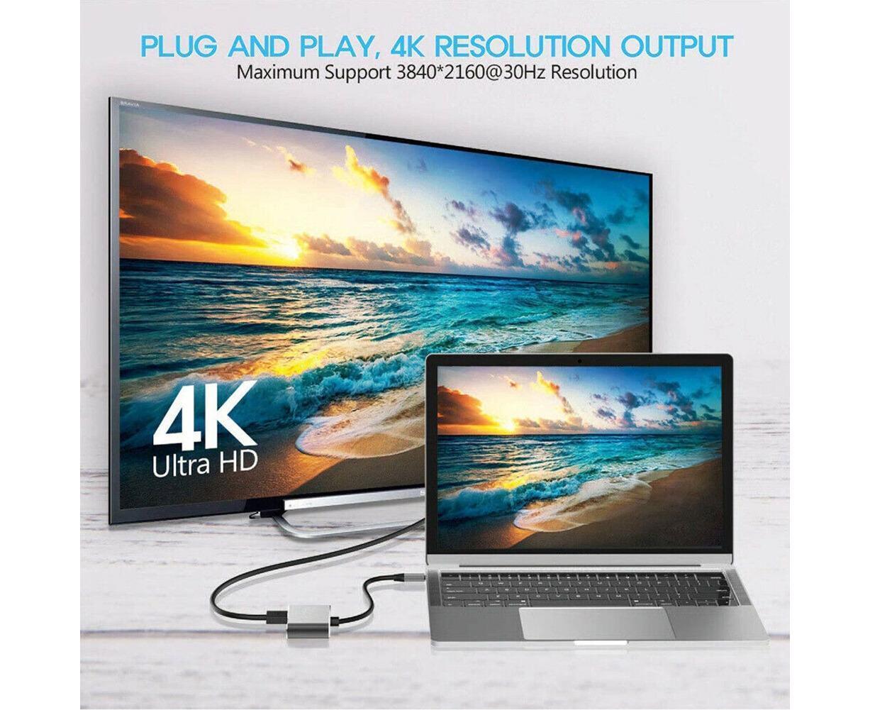 4 in 1 USB Type-C to  HDMI-compatible VGA Card Reader Ports Hub Adapter for MacBook Pro - Black - Image 7