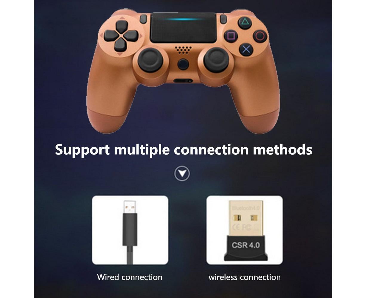 Wireless Game Controller Ps4 Controller Bluetooth Dual Head Head Handle Joystick Game Pad For The Game Console 4 - Bronze - Image 4