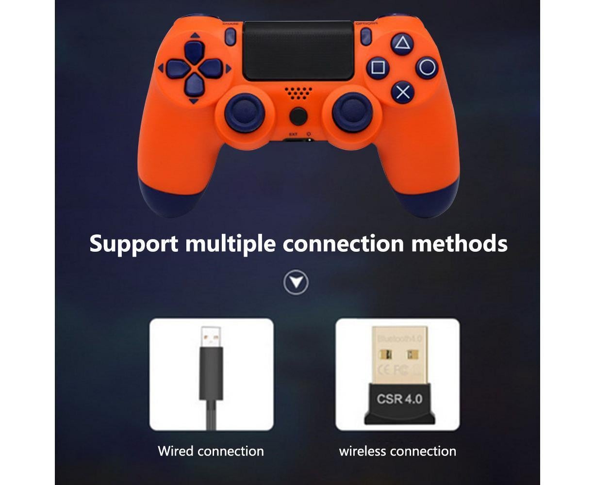 Wireless Game Controller Ps4 Controller Bluetooth Dual Head Head Handle Joystick Game Pad For The Game Console 4 - Orange - Image 4